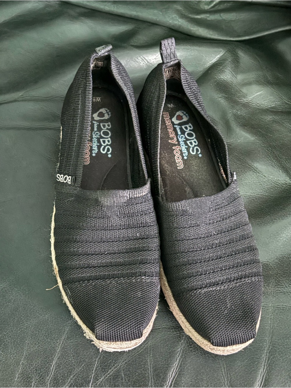 Skechers BOBS Black Slip-On Espadrille Loafers for Men